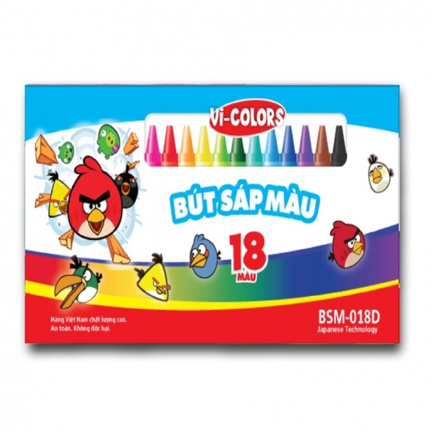Bút sáp 18 Màu Angry Bird Vi-Colors