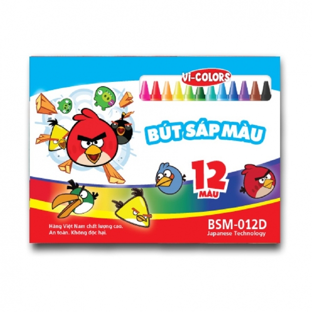 Bút sáp 12 Màu Angry Bird Vi-Colors